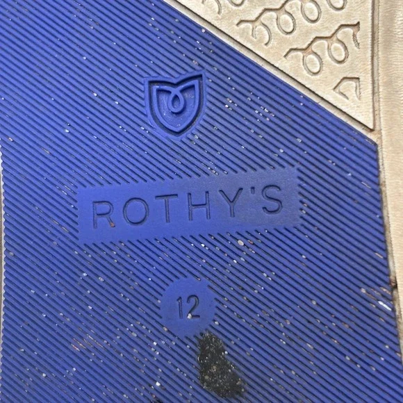 Rothy's Blue Metallic Lattice Stitch Chelsea Sneakers High Tops Shoe Size 12 - Picture 7 of 12